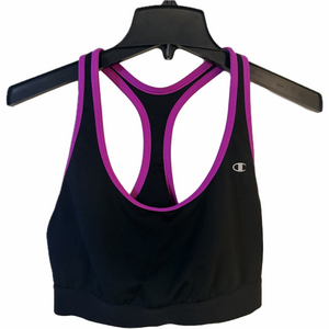 Champion Sports Bra Black with Purple Trim Size XL (b10)